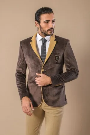 15599 Brown-Tan Velvet jacket