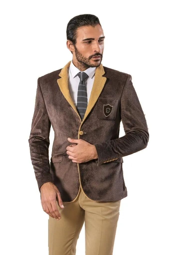 15599 Brown-Tan Velvet jacket