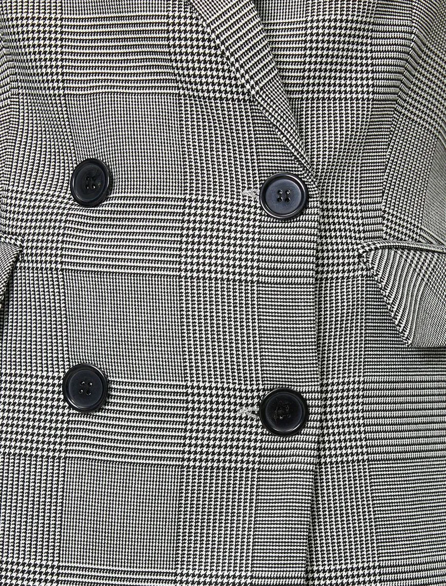 16511 Black Double-Breasted Check Jacket