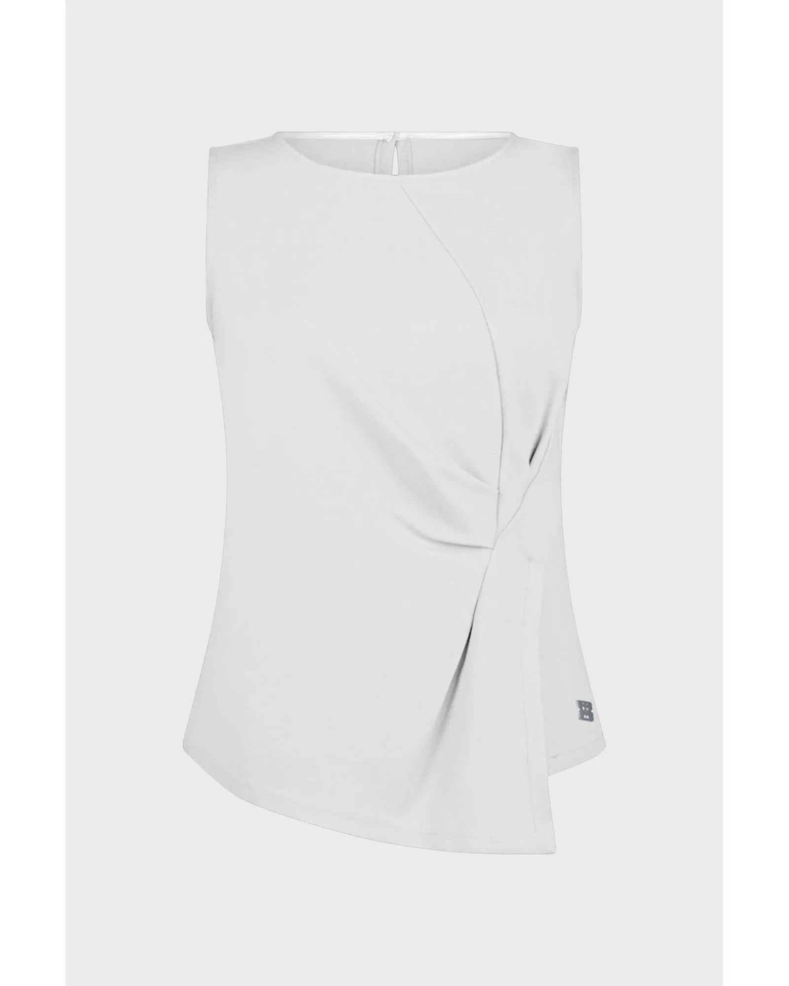 19V69 Italia Women's White Sleeveless Blouse with Twist Detail