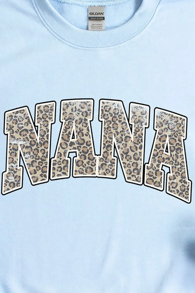 Arched Nana Leopard Heavy-weight Crew Sweatshirt