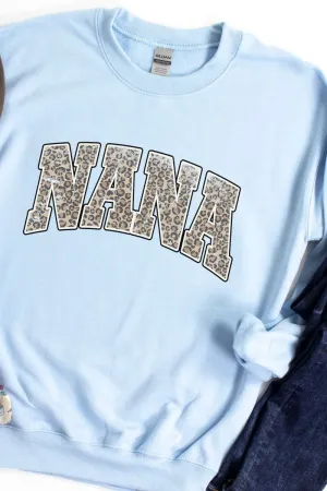 Arched Nana Leopard Heavy-weight Crew Sweatshirt