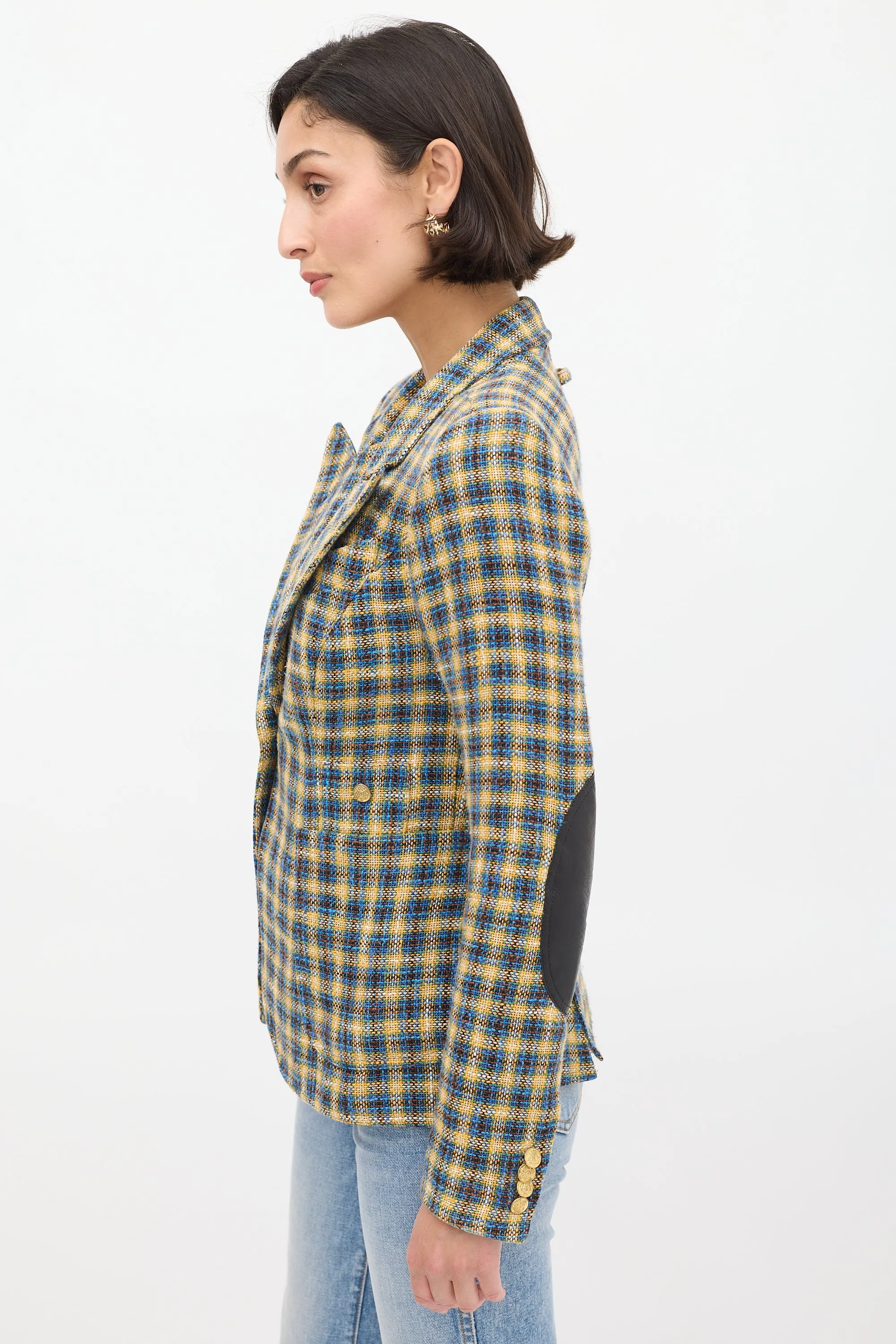 Blue & Yellow Plaid Duchess Blazer