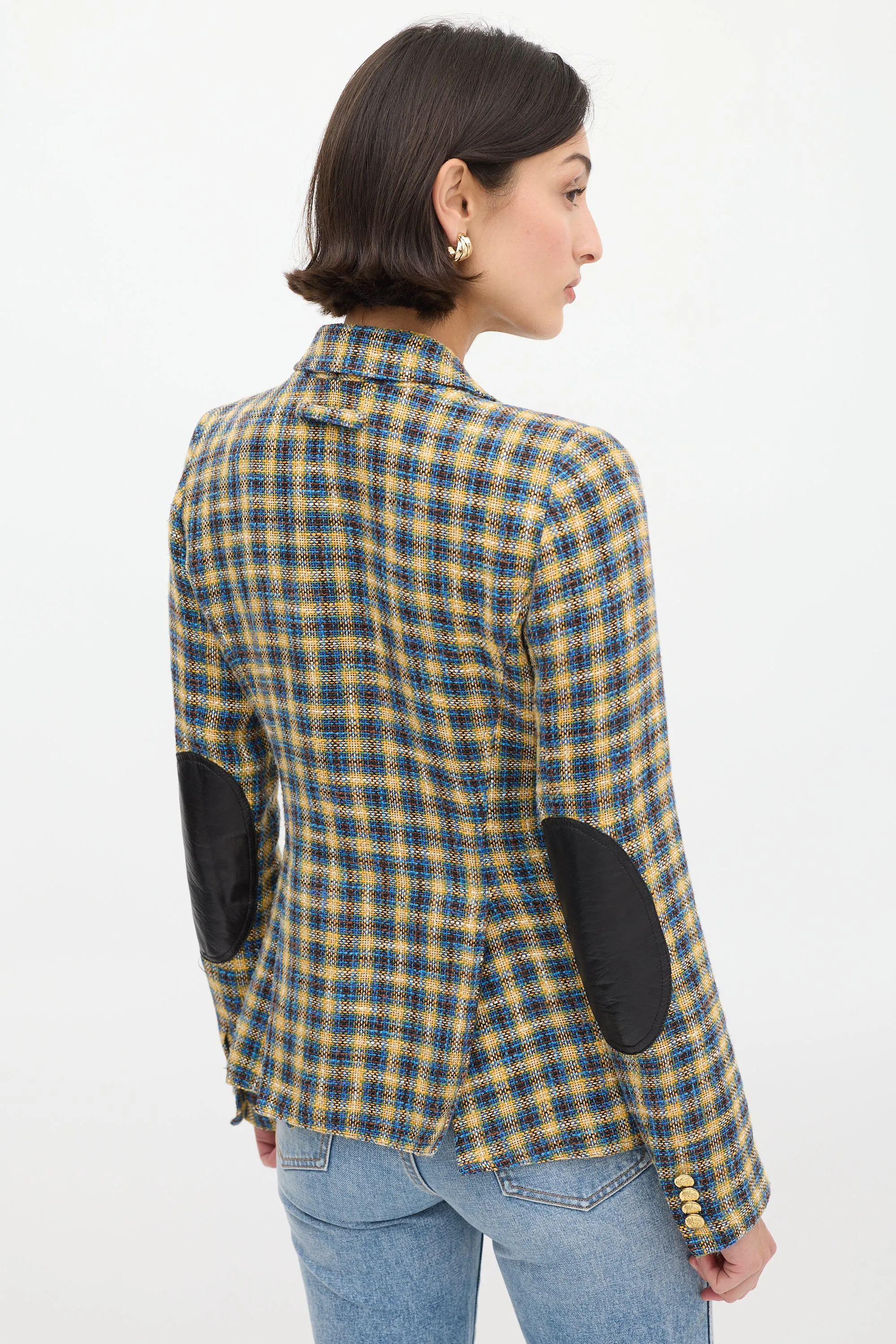 Blue & Yellow Plaid Duchess Blazer