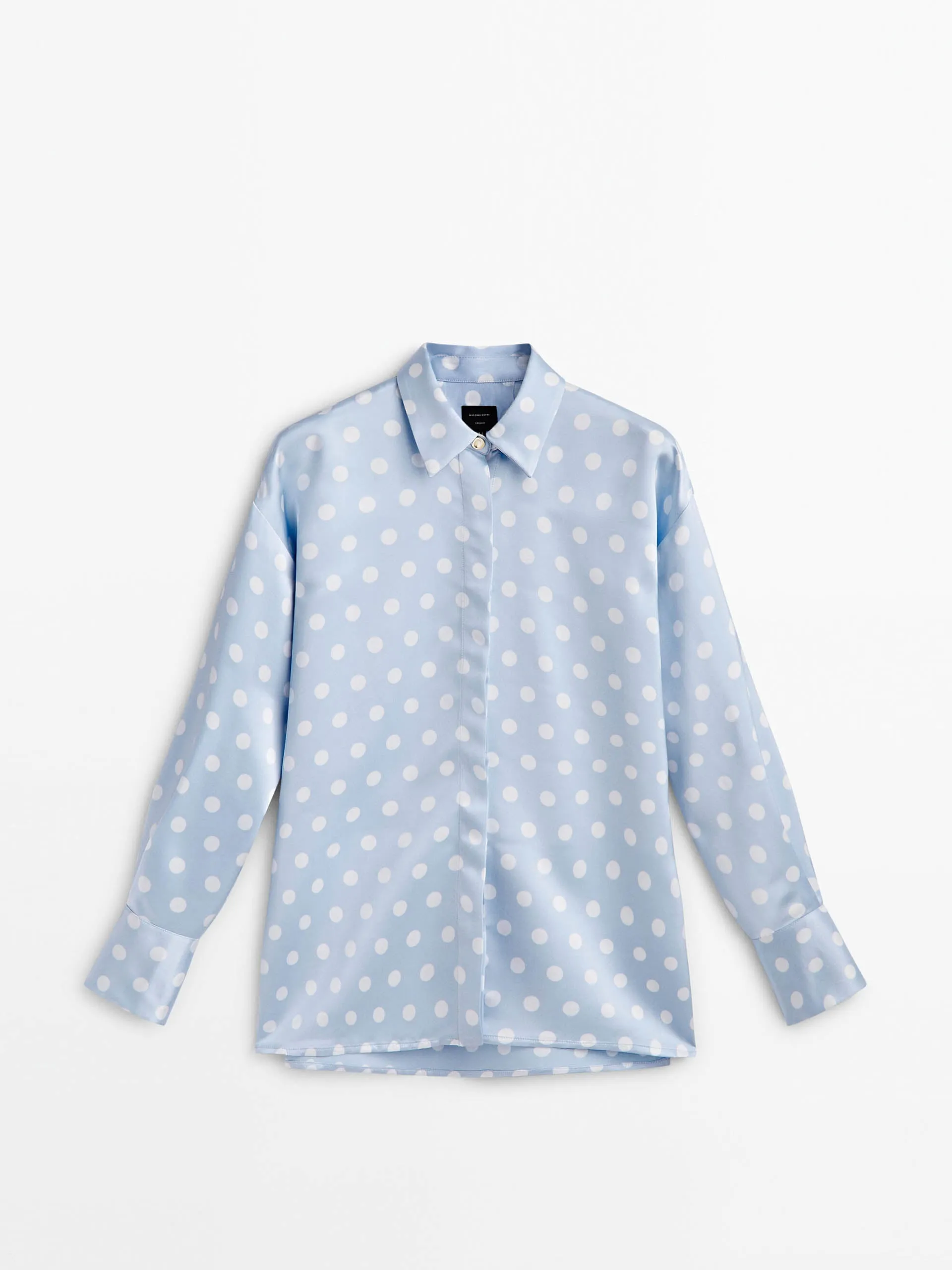 Blue polka dot print shirt