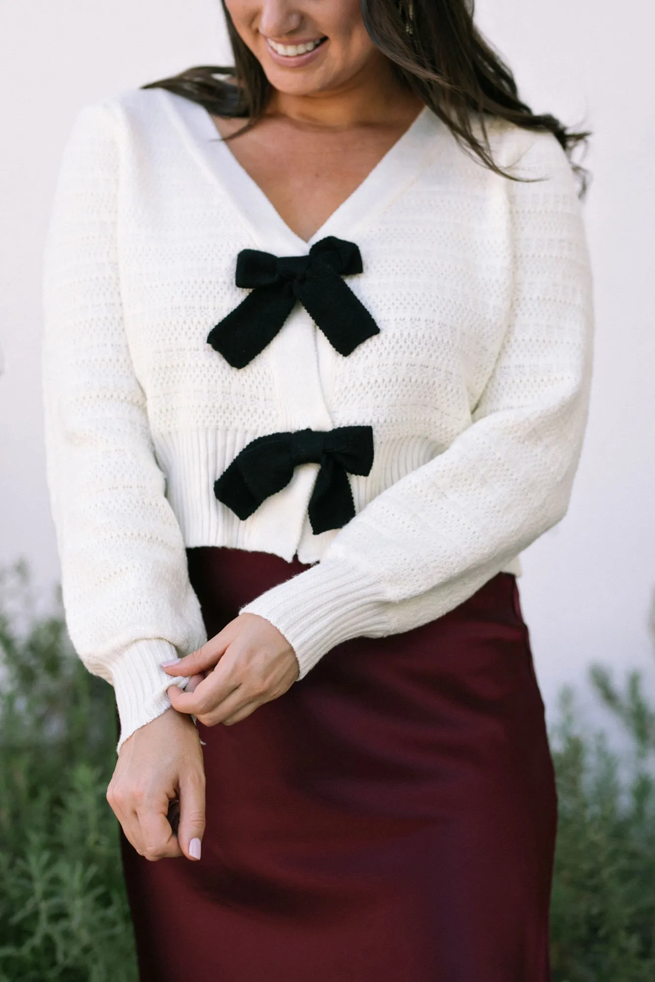 Breslin Bow Knit Cardigan