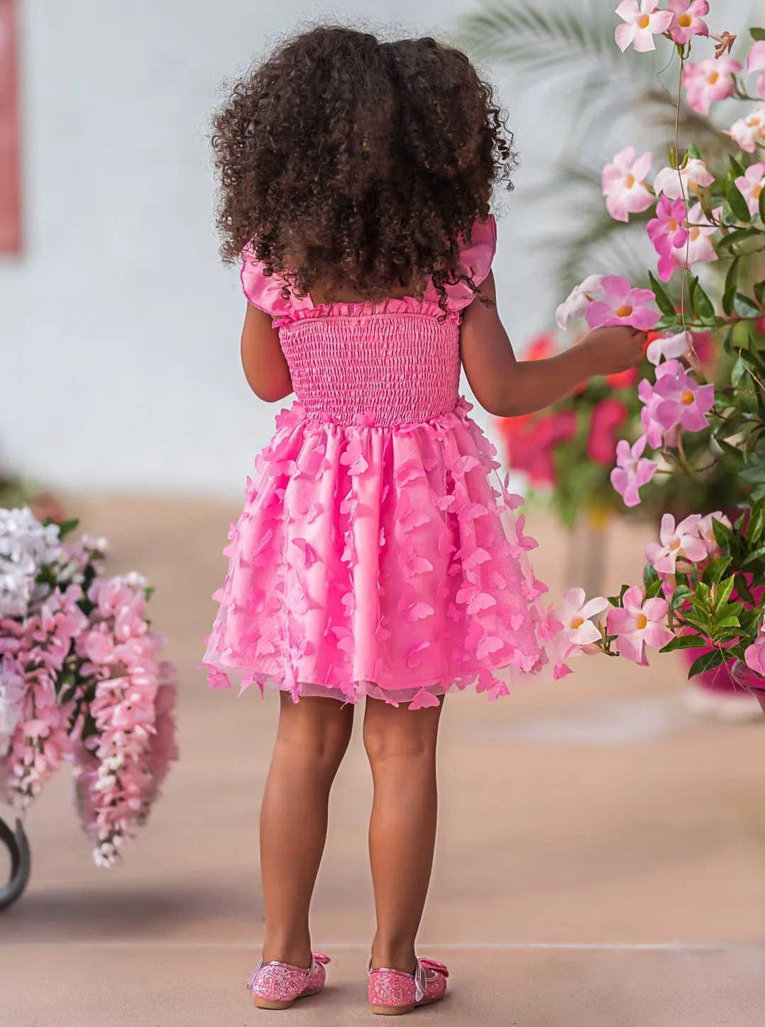 Butterfly Kisses Pink Smocked Dress