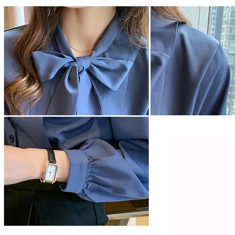 Buttons Office Long Sleeve Chiffon Tops