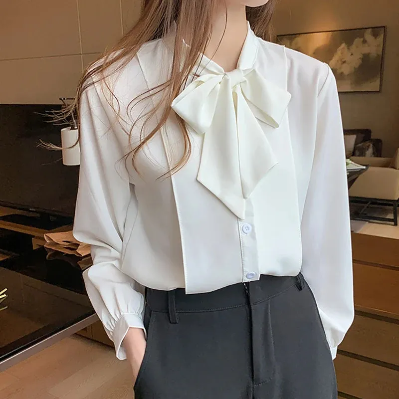 Buttons Office Long Sleeve Chiffon Tops