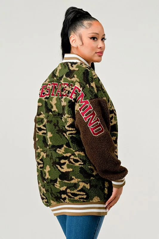 Camo Letterman Jacket