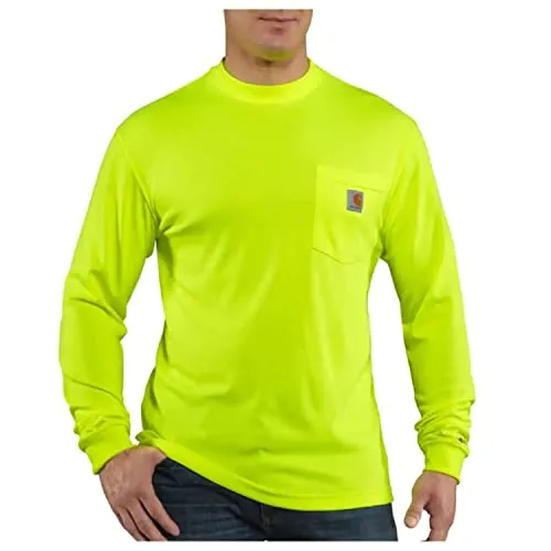 Carhartt 100494 Men's High-Visibility Force Relaxed Fit Lightweight Color Enhanced Long-Sleeve Pocket T-Shirt