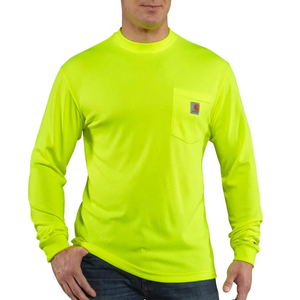 Carhartt 100494 Men's High-Visibility Force Relaxed Fit Lightweight Color Enhanced Long-Sleeve Pocket T-Shirt