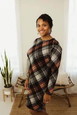 Casual Plaid Knit Dress