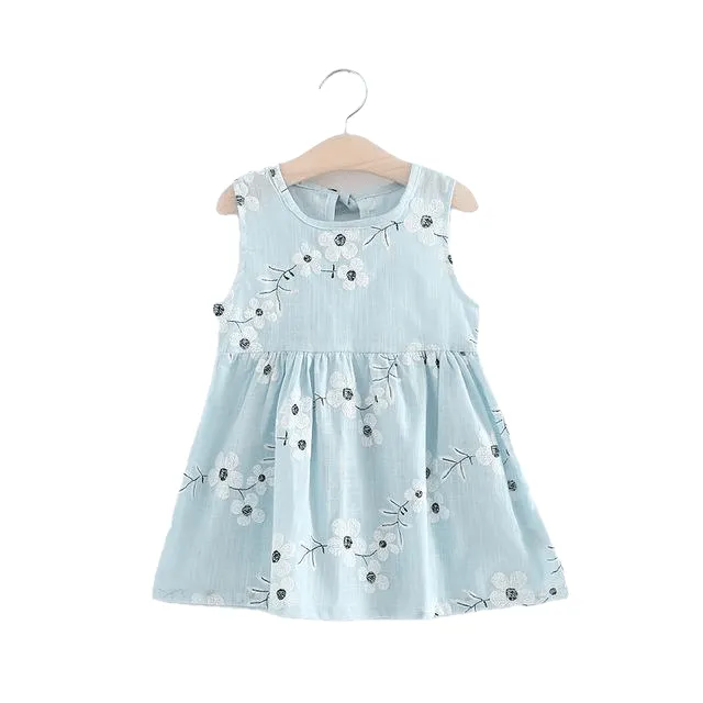 Casual Style Fly Sleeve Bow Dress For Girls