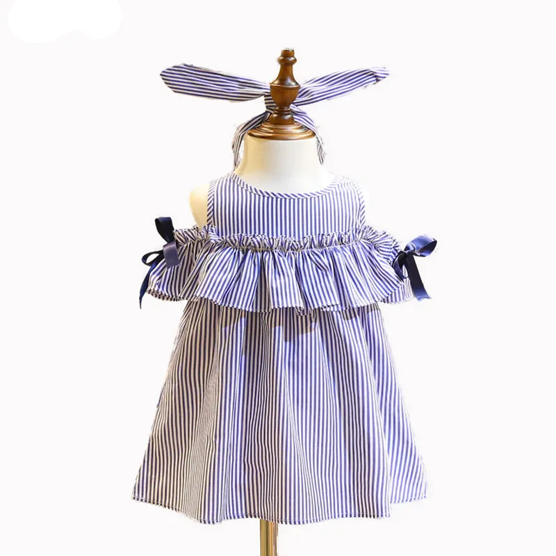 Casual Style Fly Sleeve Bow Dress For Girls