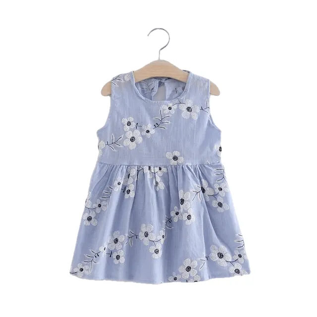 Casual Style Fly Sleeve Bow Dress For Girls