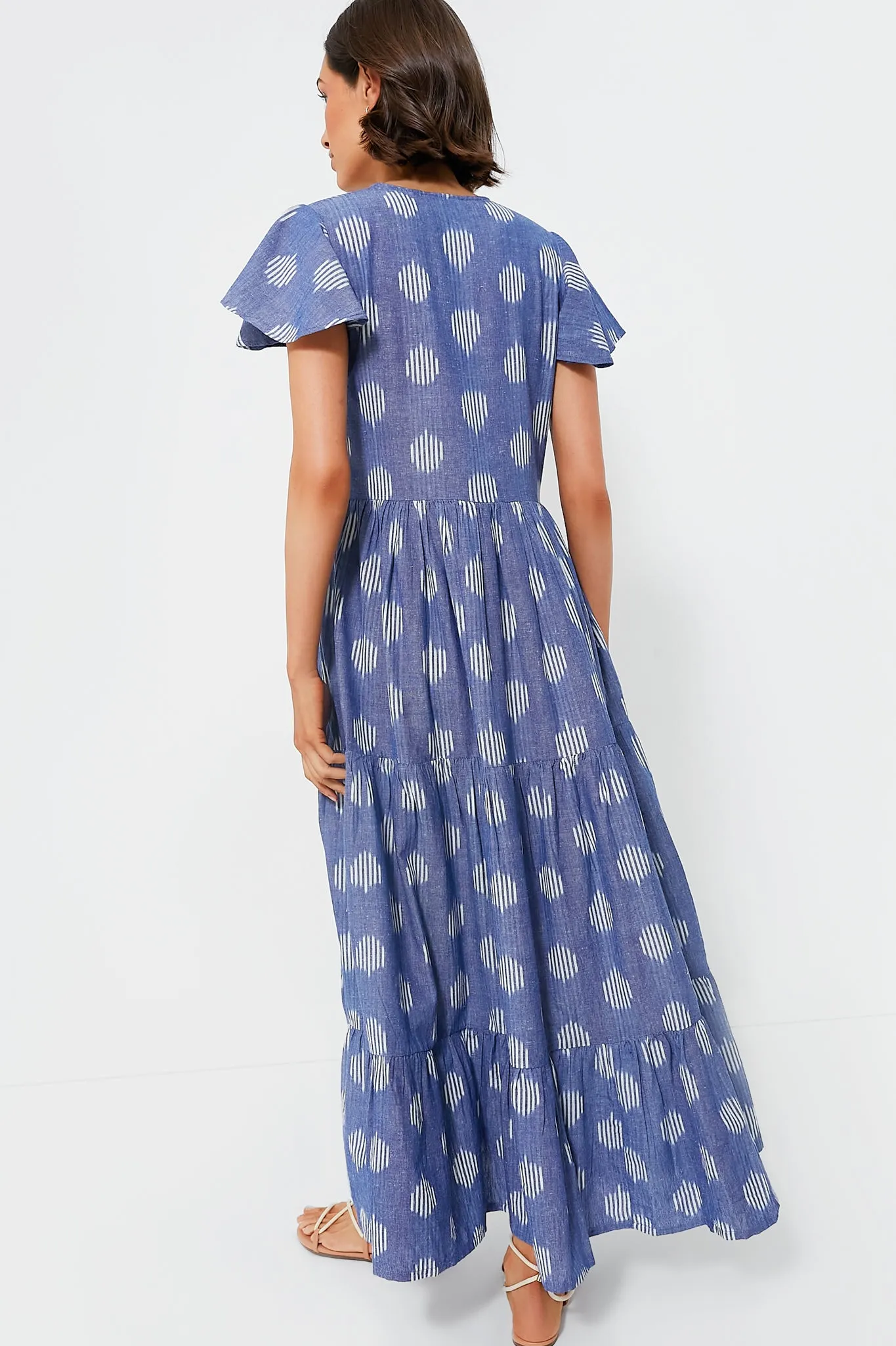 Chatham Blue V-Neck Maxi Dress