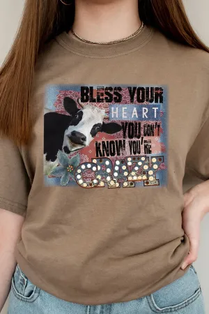 Cow Bless Your Heart Short Sleeve Relaxed Fit T-Shirt