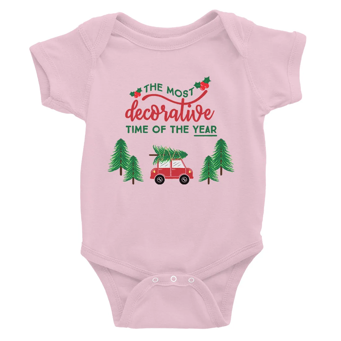 Decorative Christmas Time Baby Bodysuit