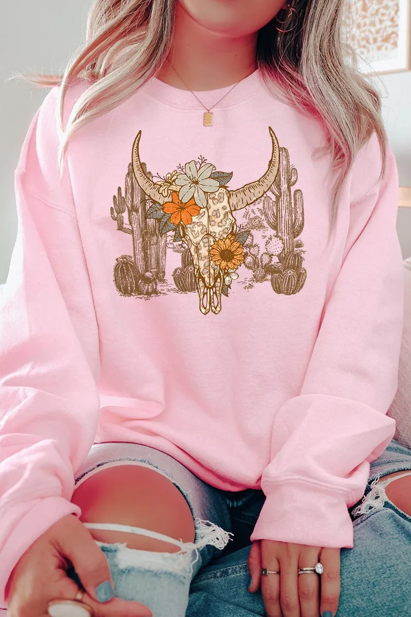 Desert Leopard Skull Heavy-weight Crew Sweatshirt