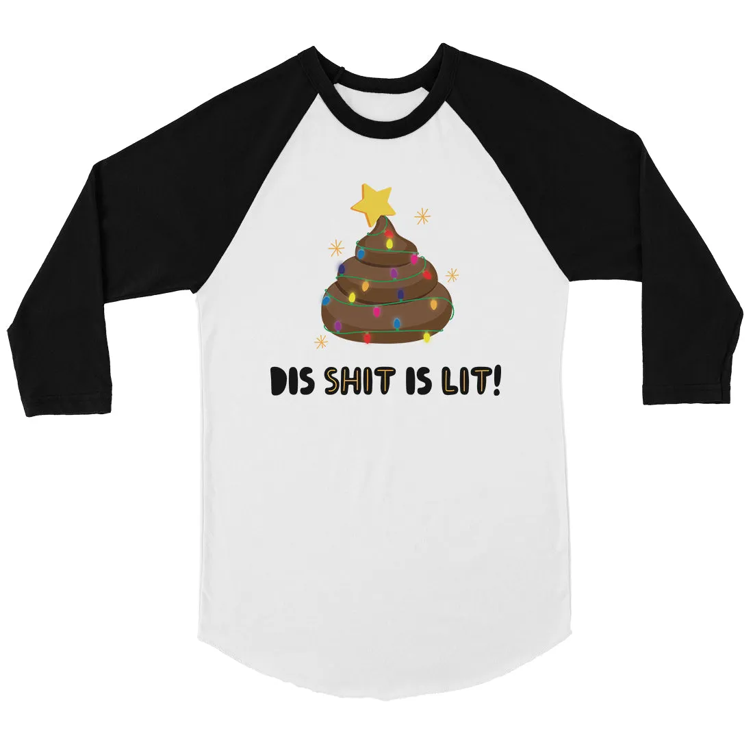 Dis Shit Is Lit Poop BKWT Womens Baseball Shirt