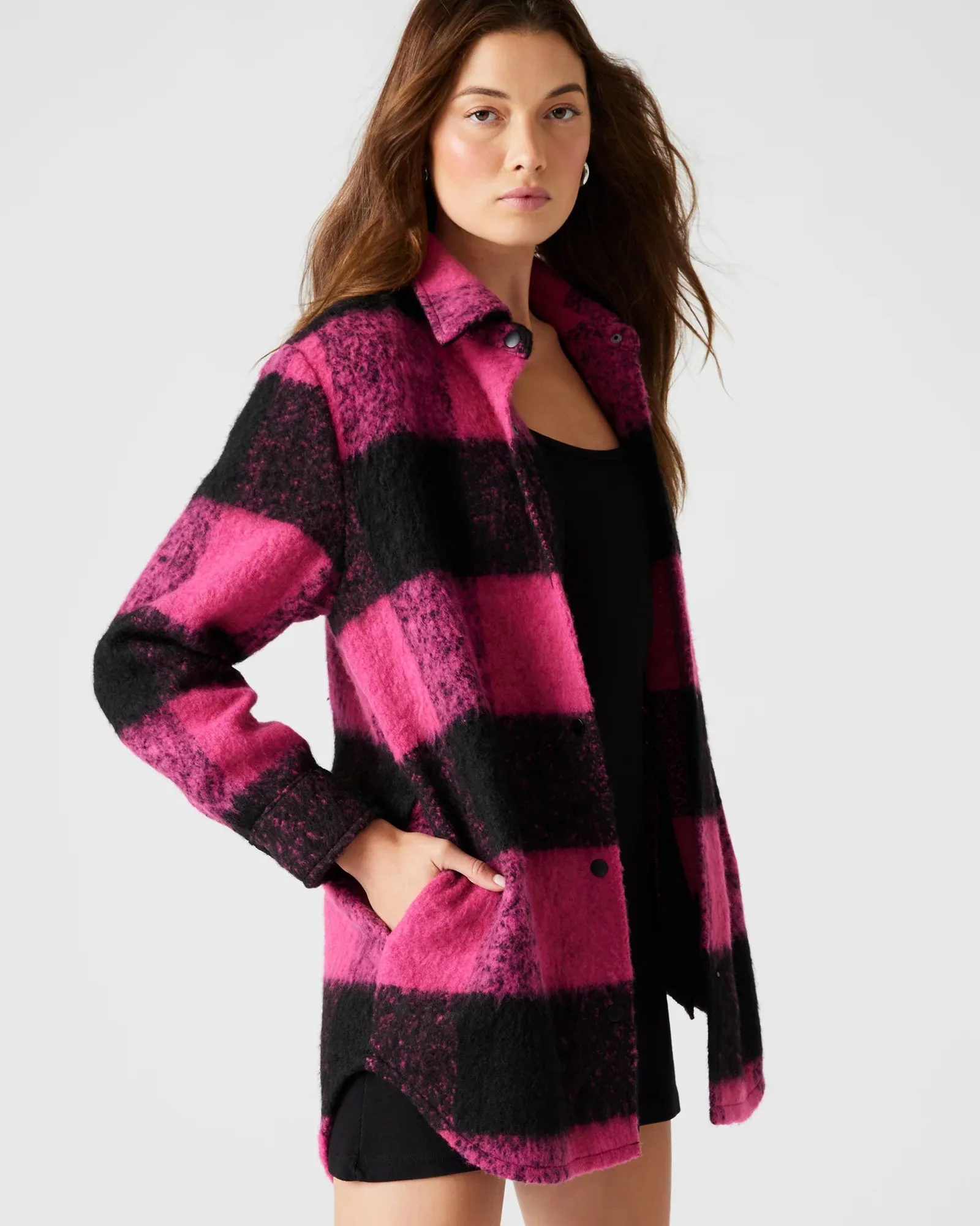 Eldridge Plaid Jacket - Hot Pink Multi