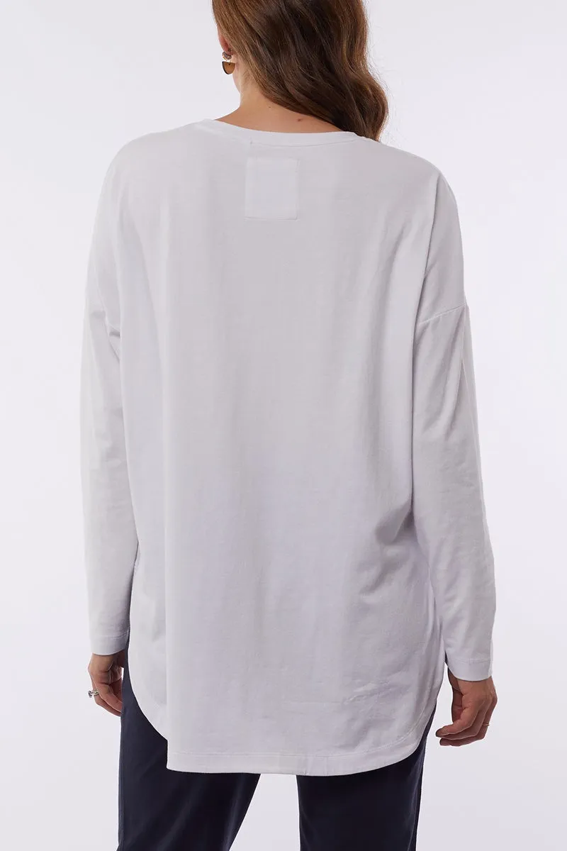 Elm - Society Long Sleeve Tee - White