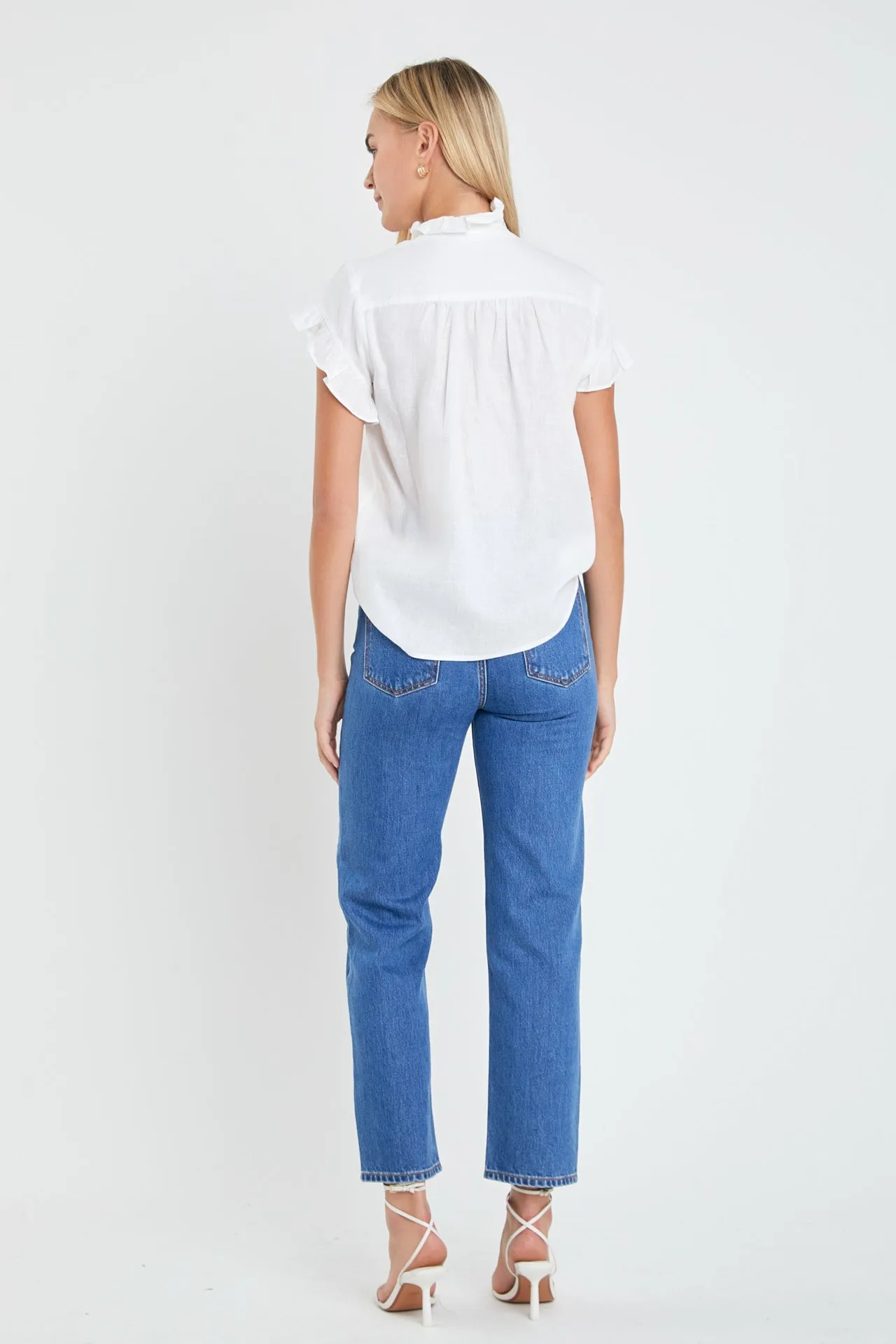 English Factory - Linen Ruffle Shirt