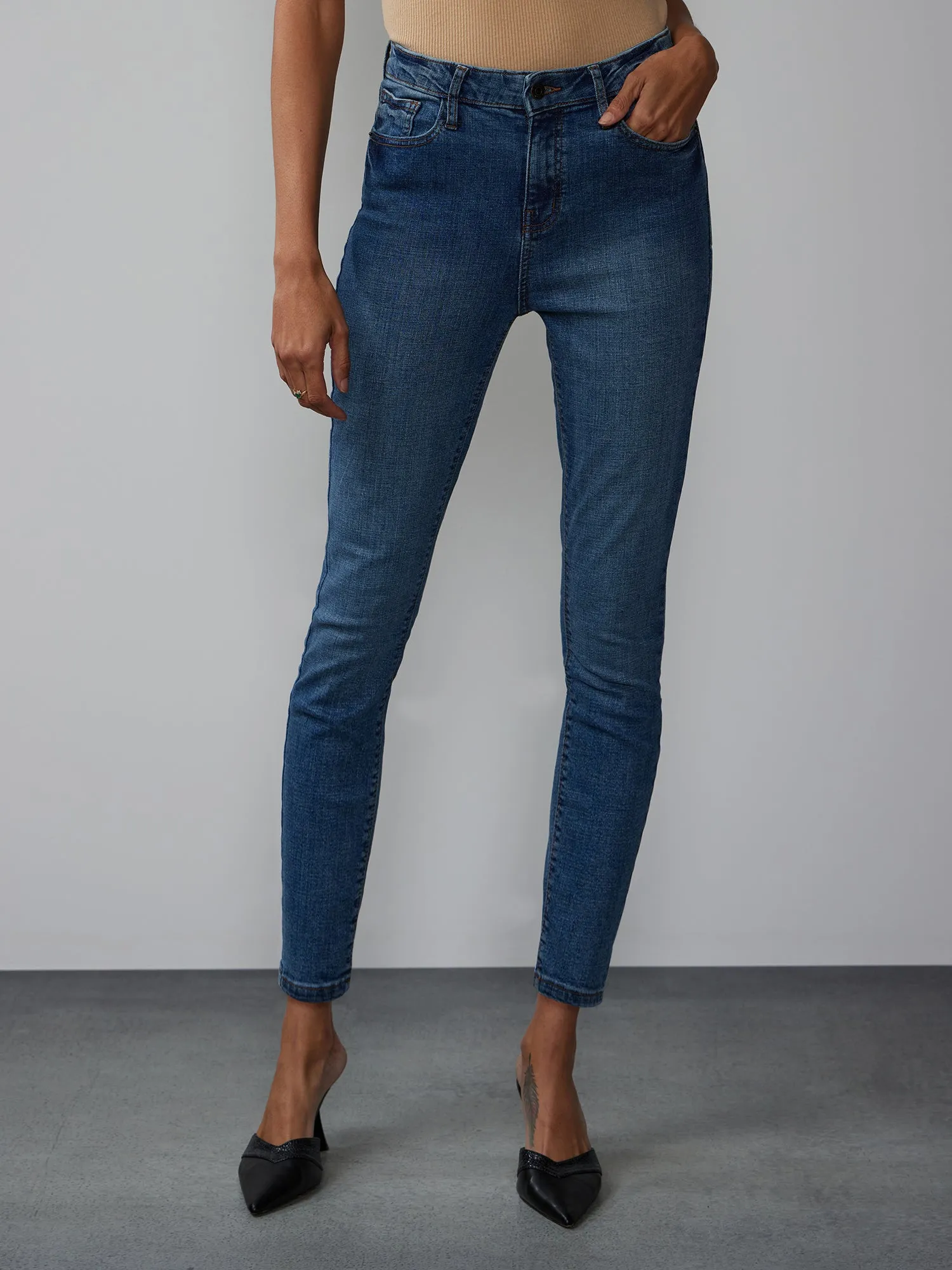 Essential High Rise Ankle Skinny Jeans