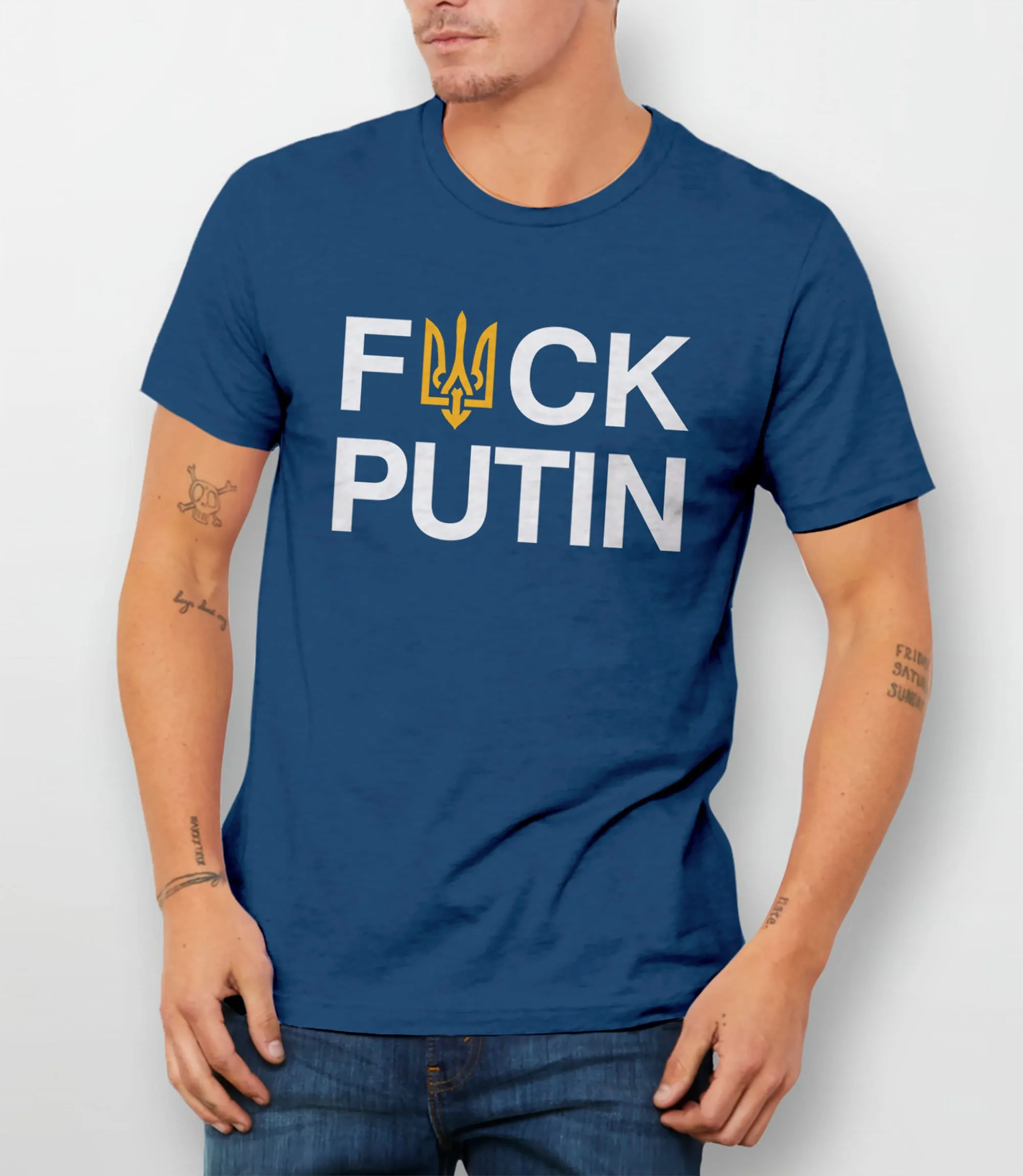 F*ck Putin Shirt with Ukraine Flag Trident