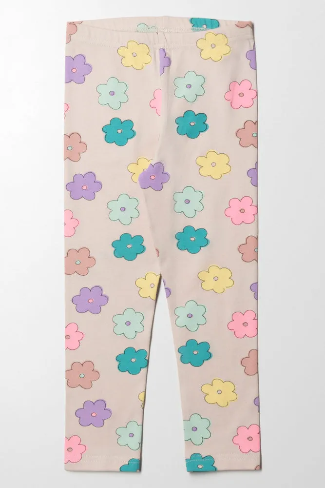 Floral Legging Neutral Multi