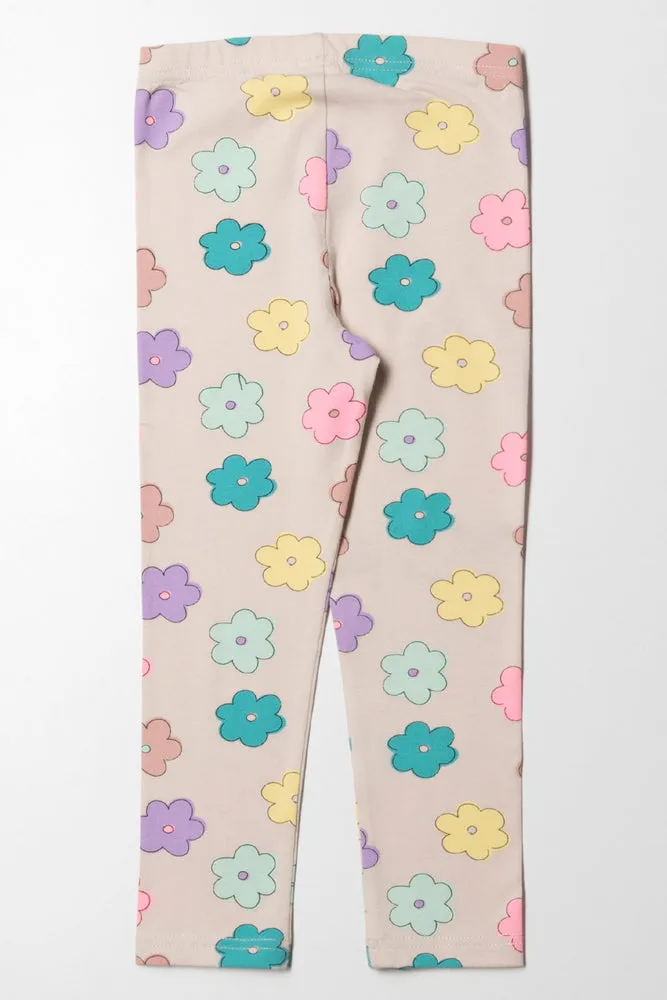 Floral Legging Neutral Multi