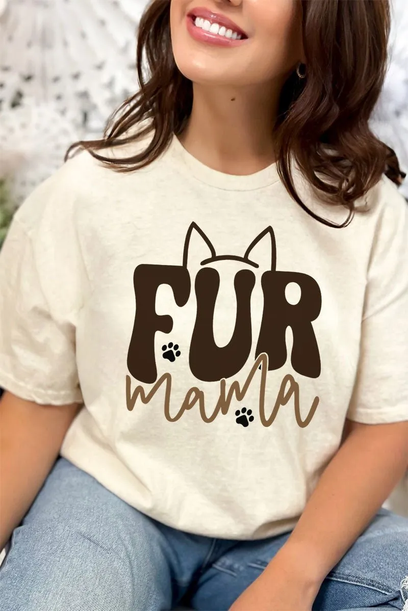 Fur Mama Short Sleeve Relaxed Fit T-Shirt