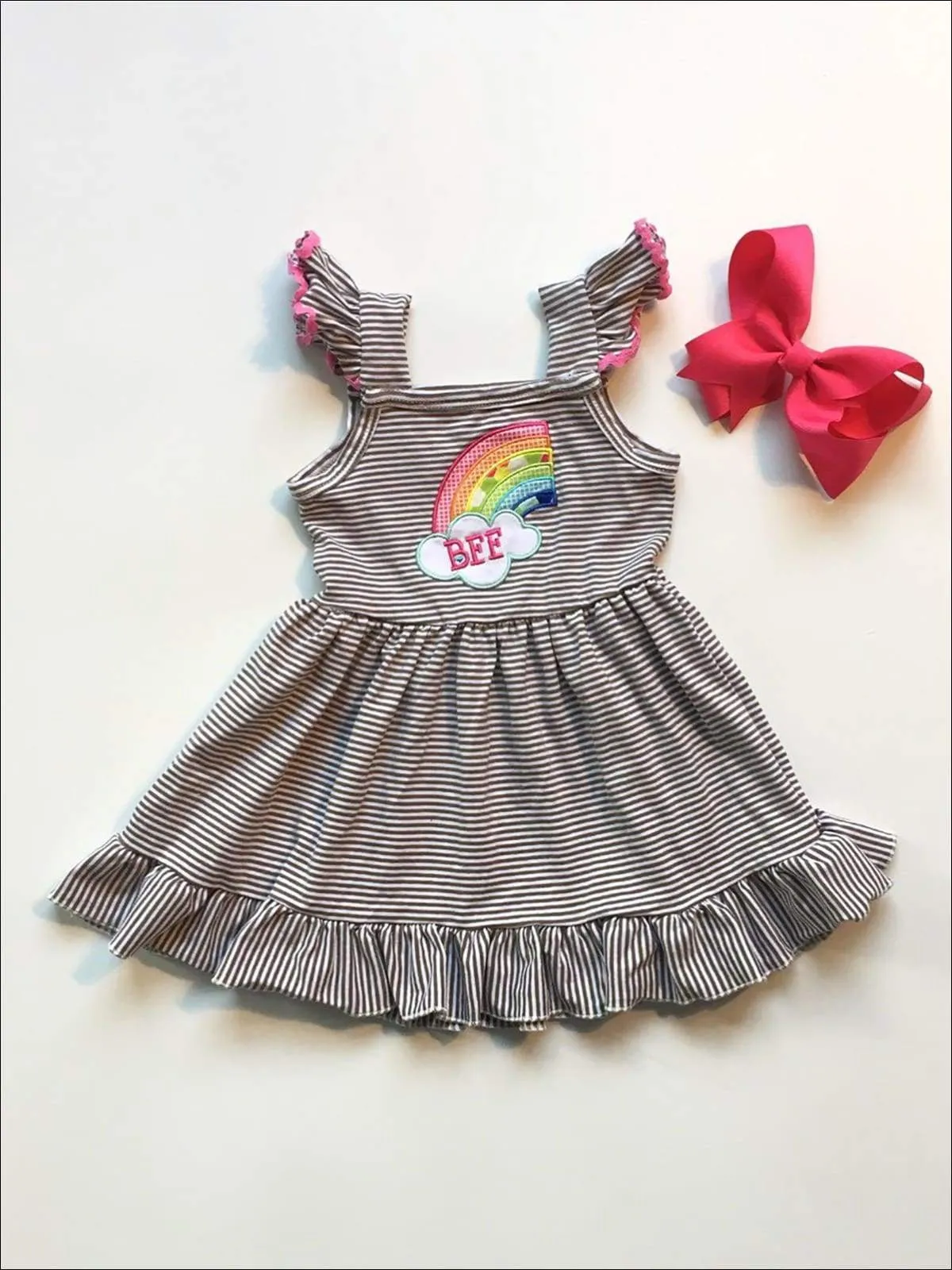 Girls "BFF" Matching Rainbow Dress