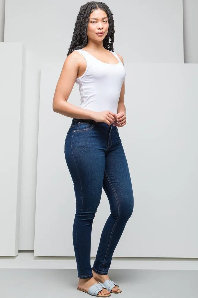 High Rise Skinny Denim Jeans Blue