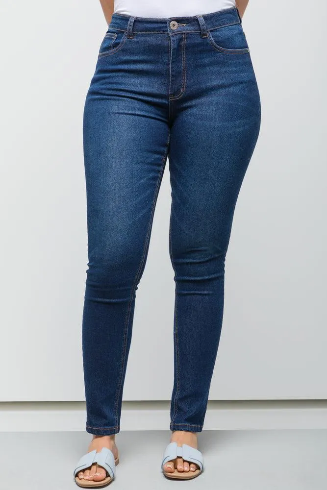 High Rise Skinny Denim Jeans Blue