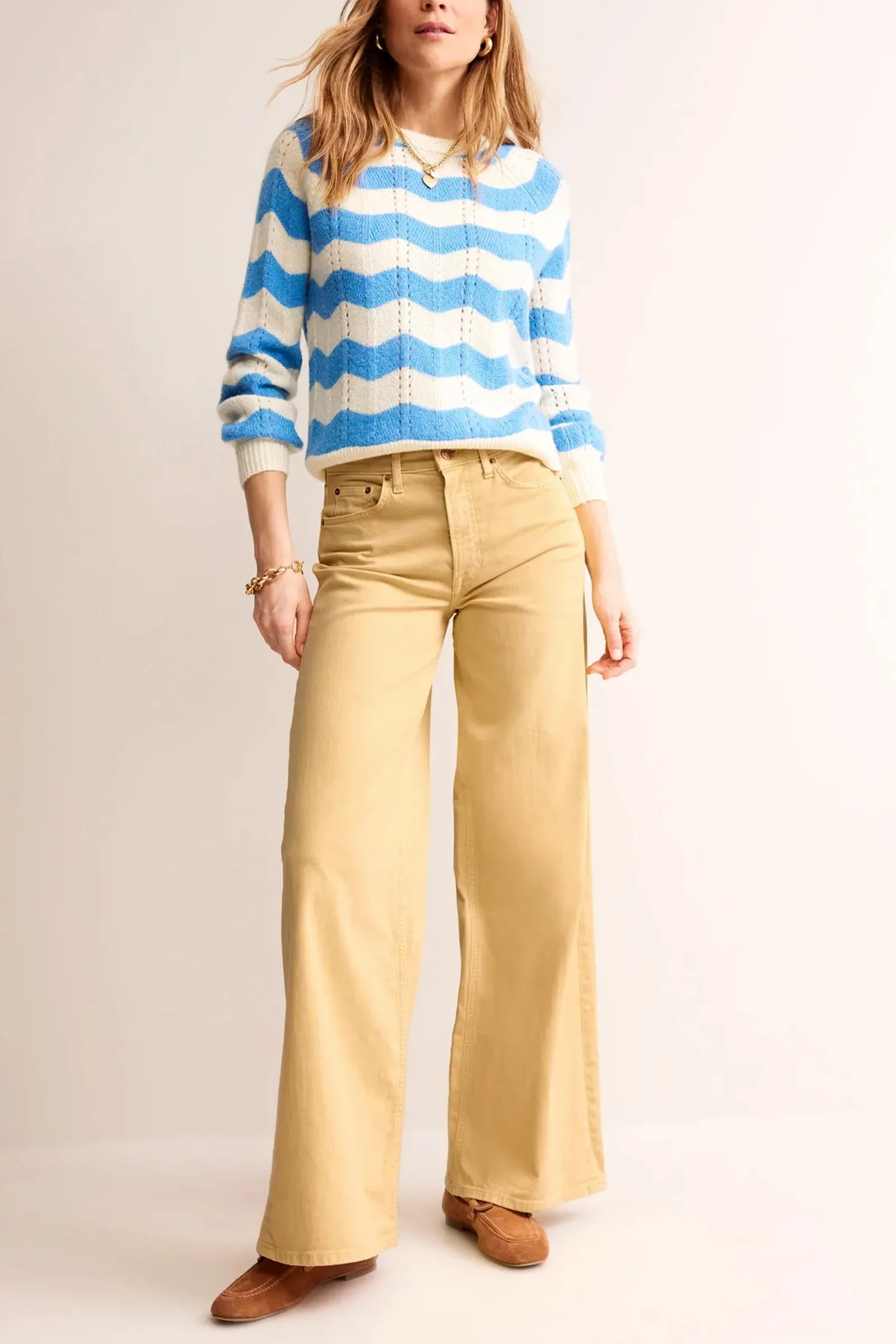 High Rise Wide Leg Jeans, Citron