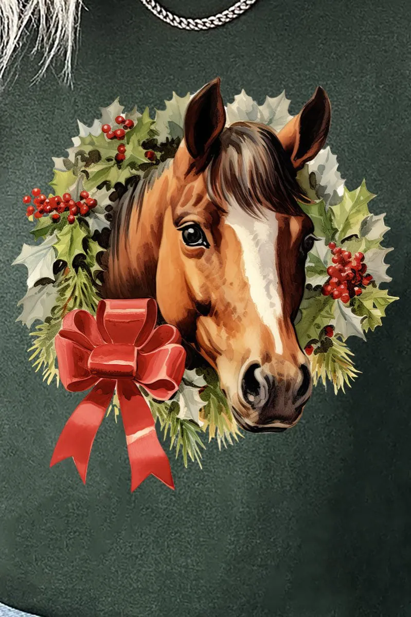 Horse Christmas On The Farm Short Sleeve Relaxed Fit T-Shirt