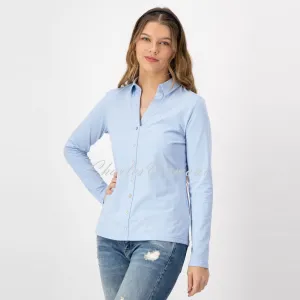 Just White Long Sleeve Blouse – Style J1303-400 (Light Blue)