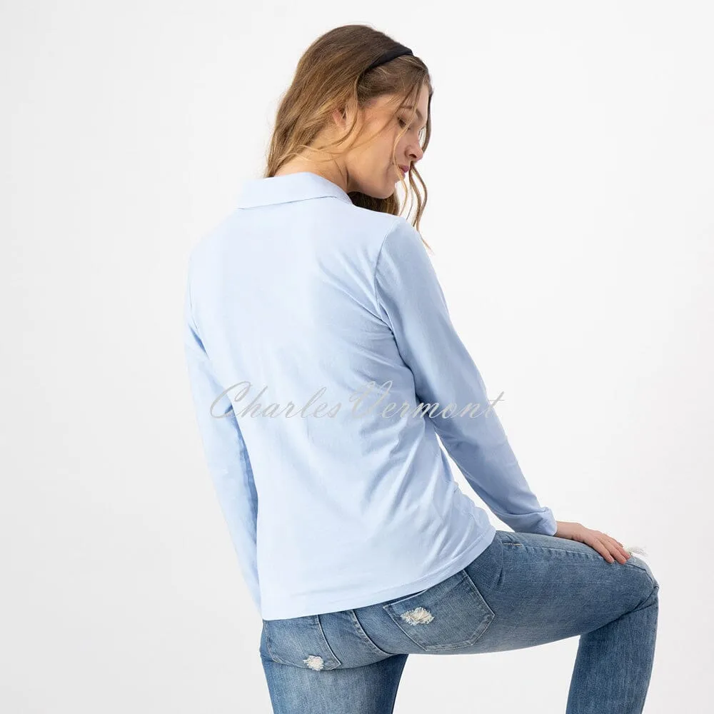 Just White Long Sleeve Blouse – Style J1303-400 (Light Blue)