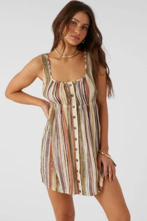 KORIE NEPTUNE STRIPE BUTTON FRONT MINI DRESS