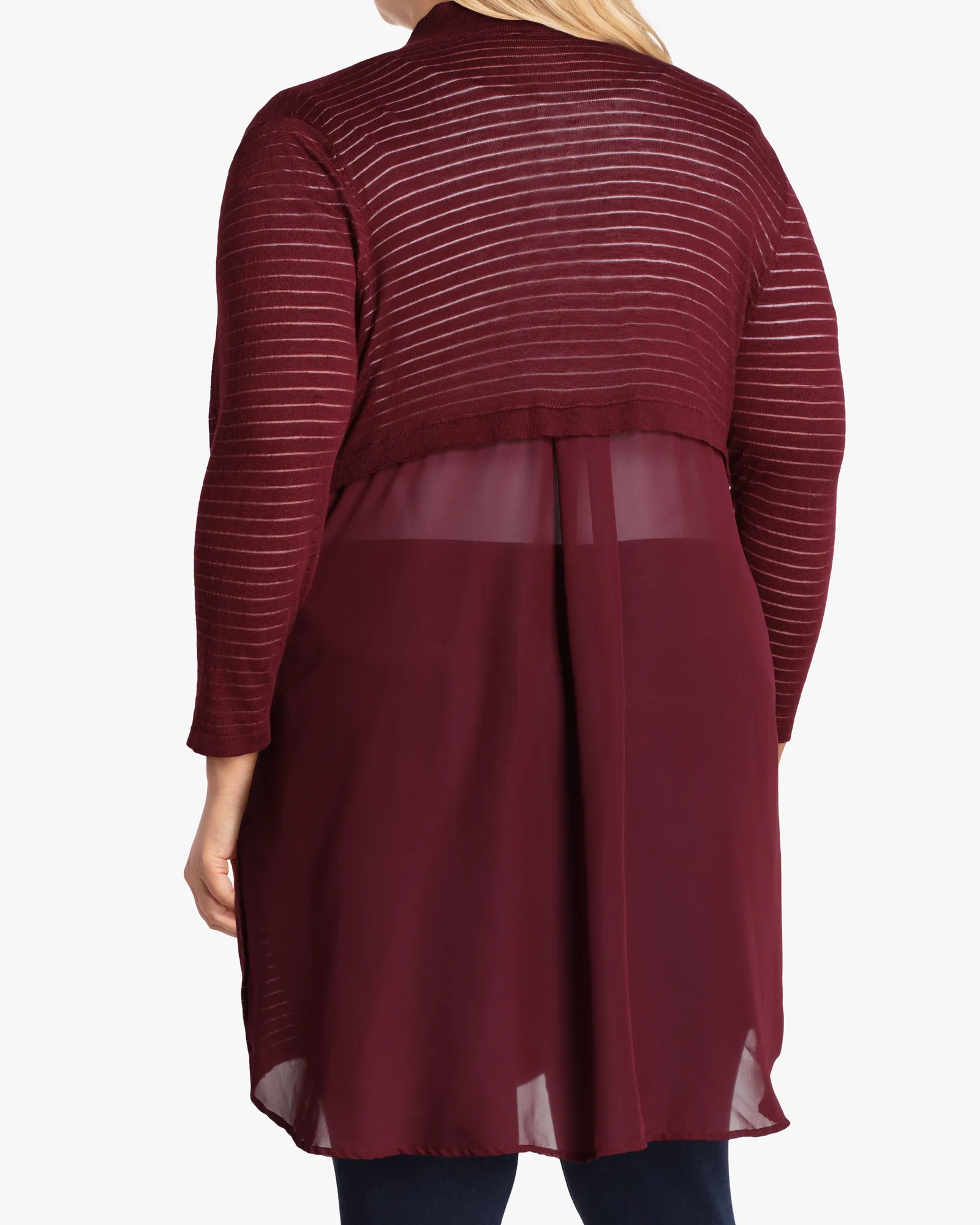 Leslie Three-Quarter-Sleeve Cardigan | Burgundy