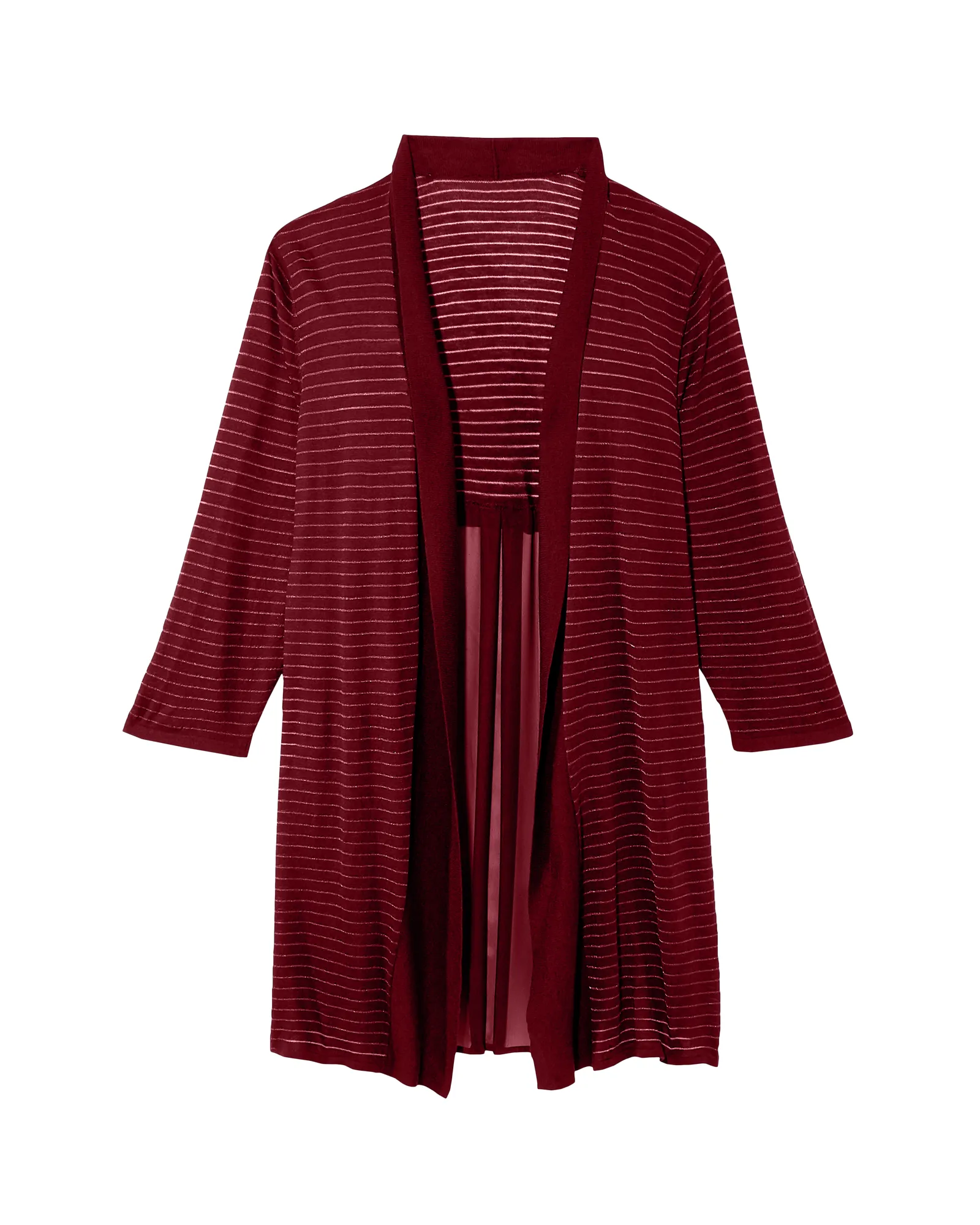 Leslie Three-Quarter-Sleeve Cardigan | Burgundy