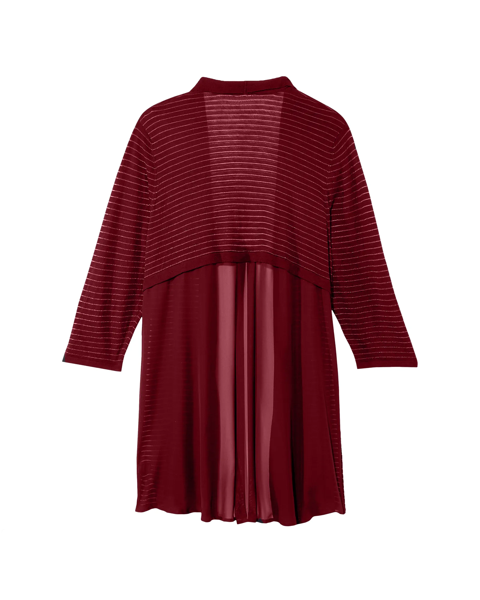 Leslie Three-Quarter-Sleeve Cardigan | Burgundy