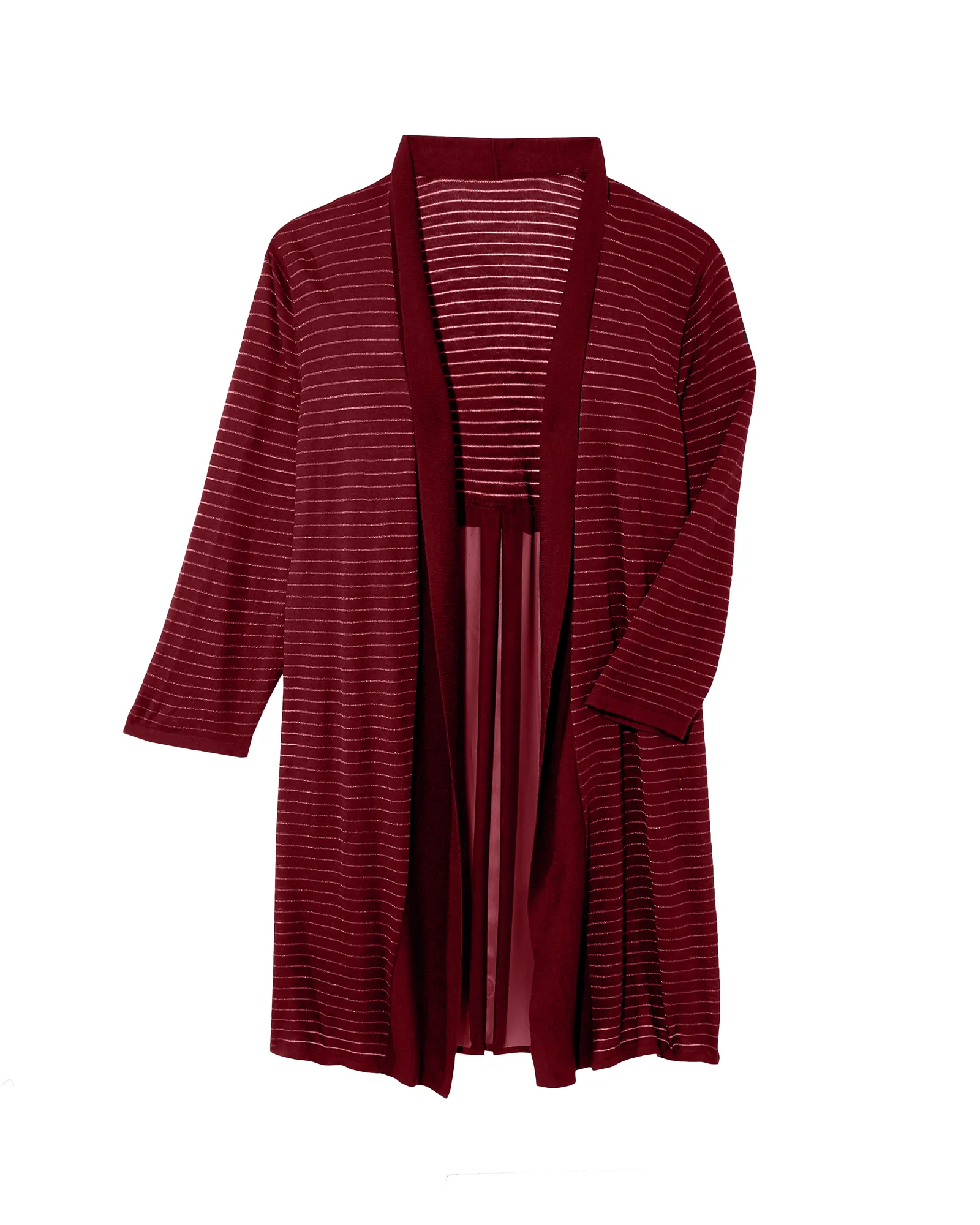 Leslie Three-Quarter-Sleeve Cardigan | Burgundy