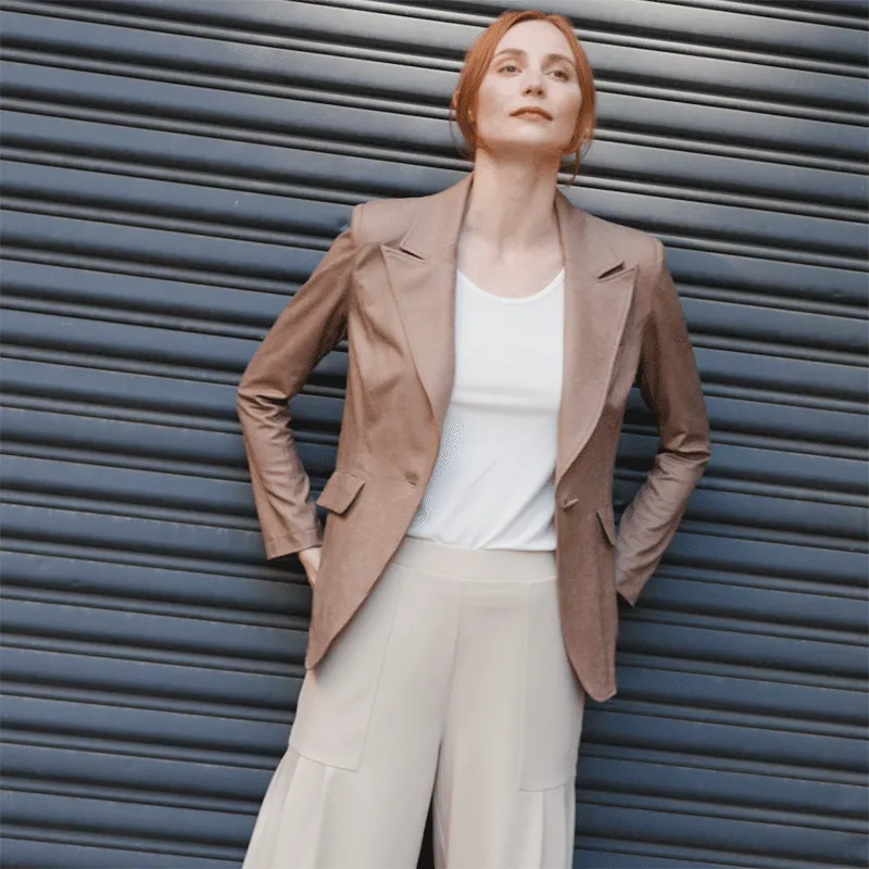 Liquid Leather™ Signature Pocket Blazer - Taupe