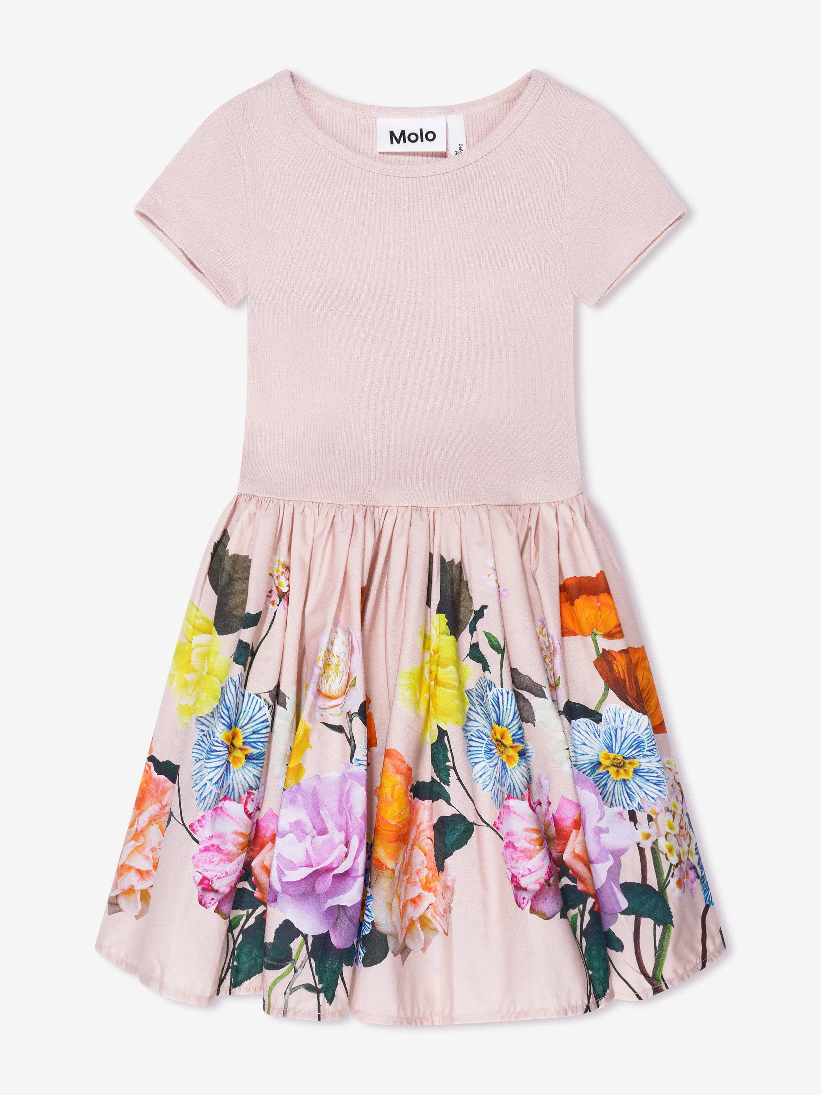 Molo Girls Organic Cotton Cissa Dress In Pink