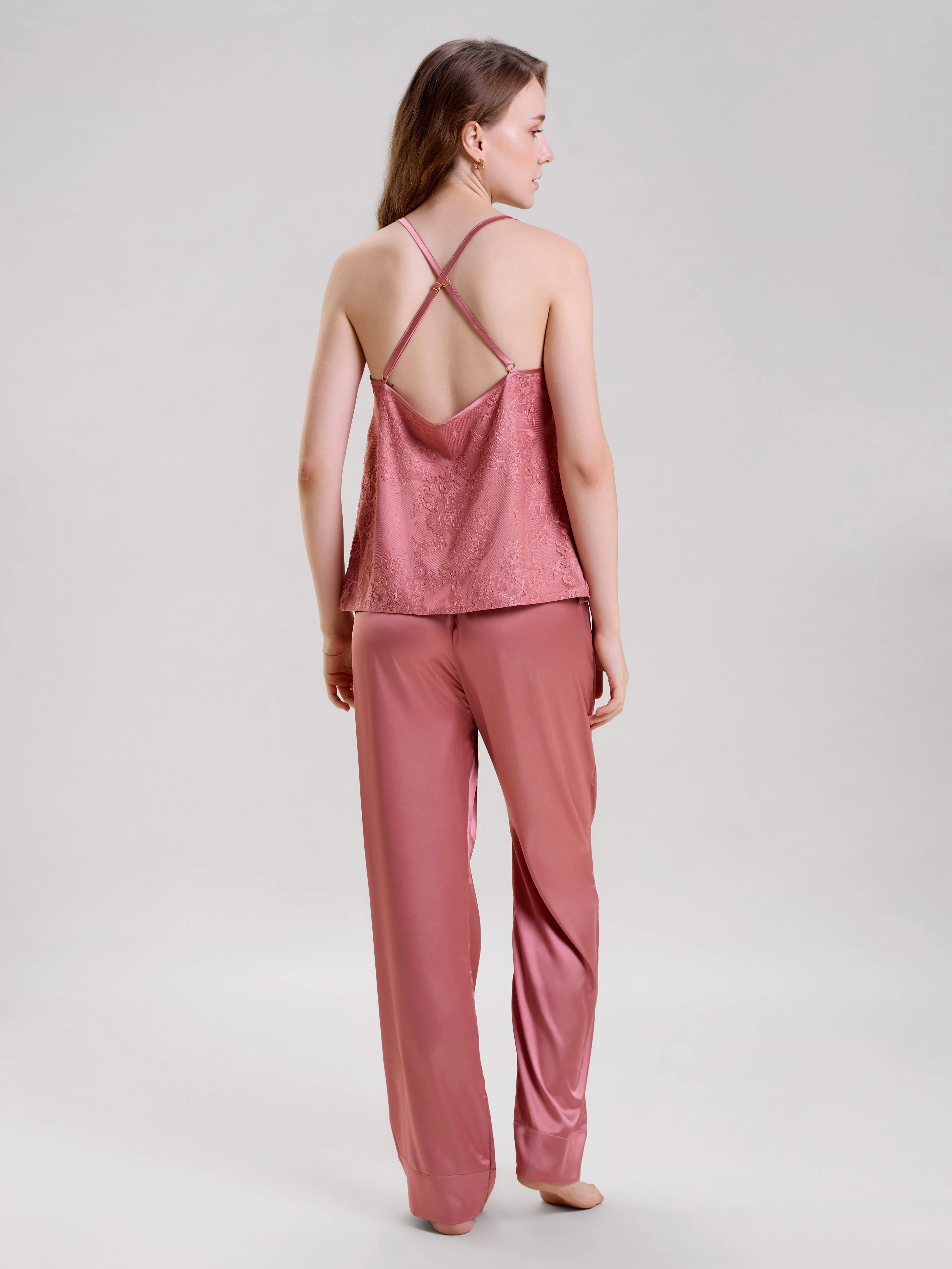 Mysthelle PINK CAMI TOP AND PANTS