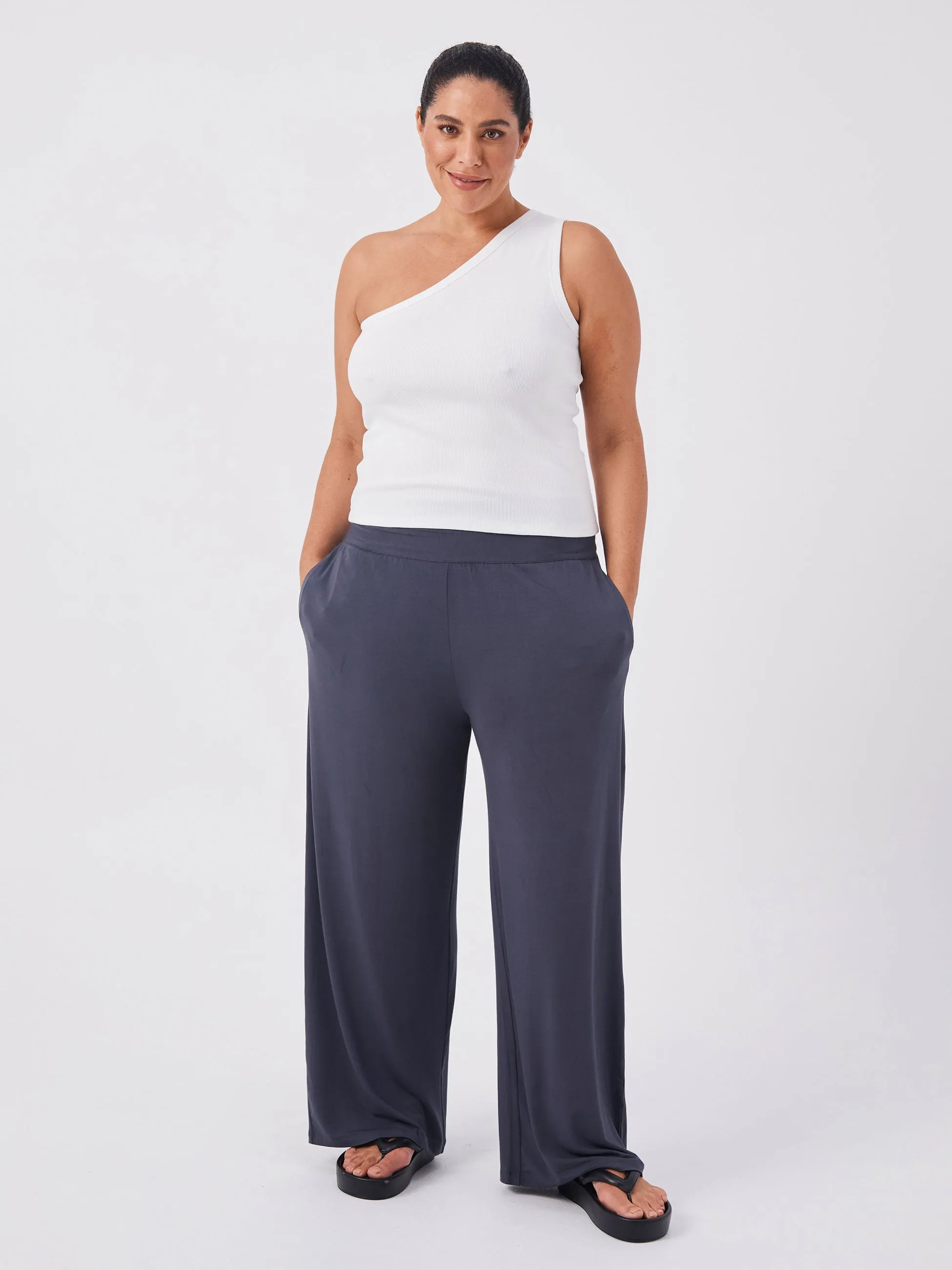 Nomad Modal Wide Leg Pant - Charcoal