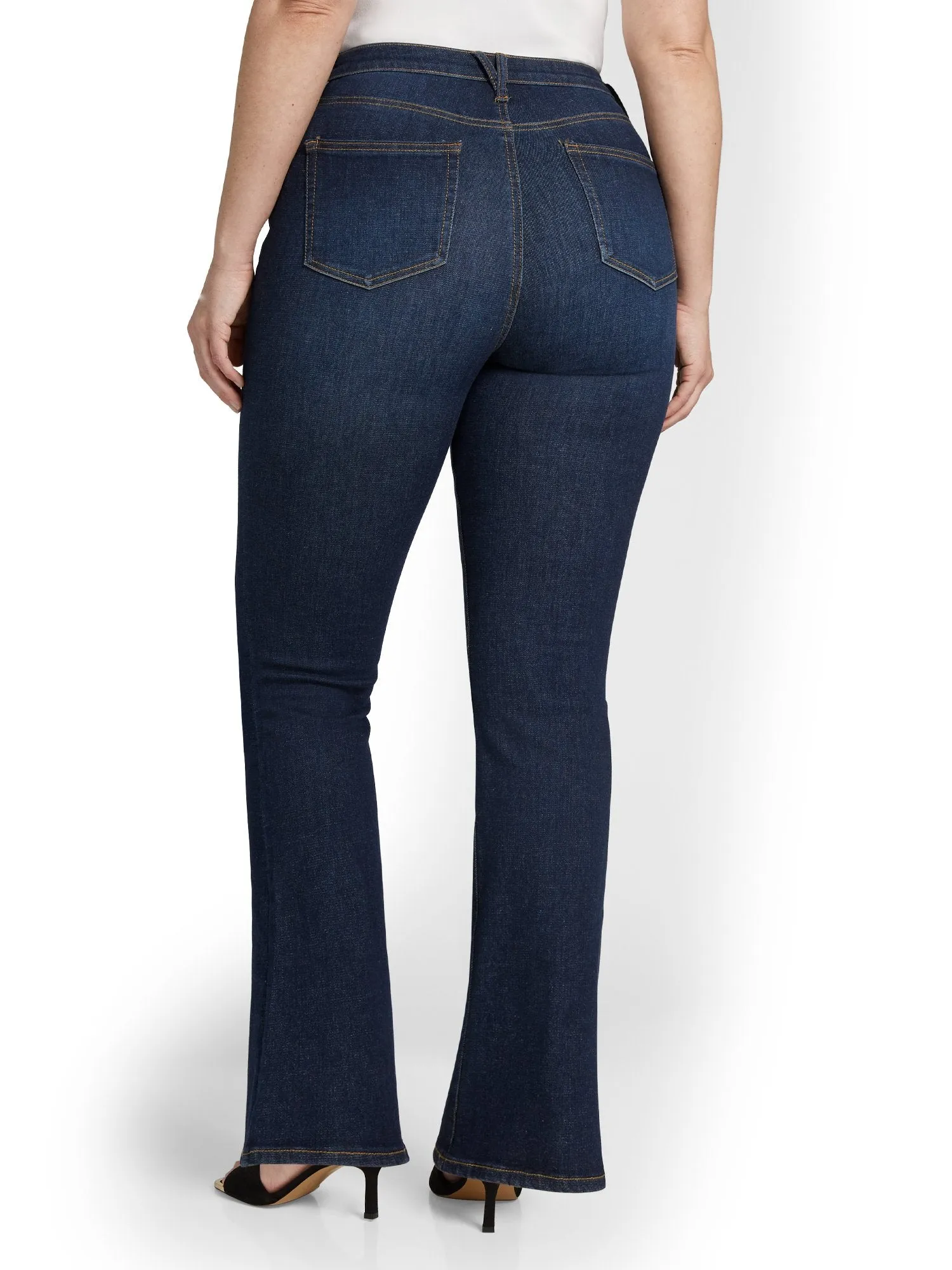 Perfect Fit Ultra High-Waisted Bootcut Jeans - Dark Blue Wash